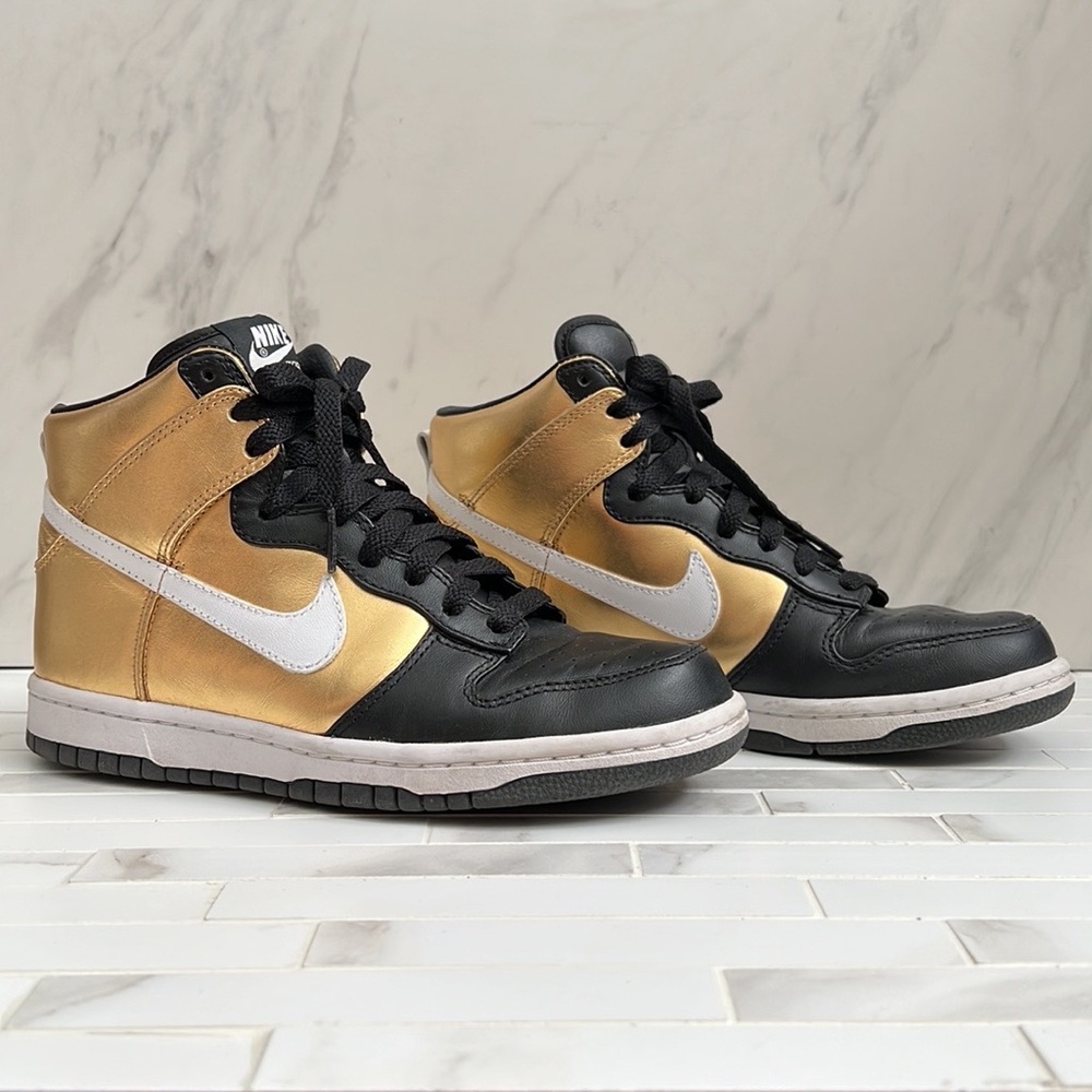Nike Dunk High Premium Metallic Gold Size 5
